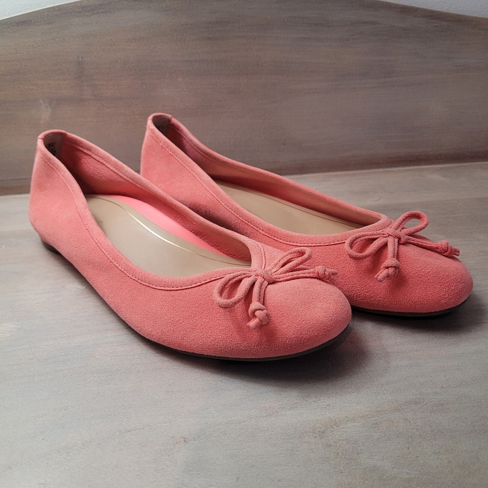 Vionic Women's Callisto Suede Slip-On Ballet Flats 7.5 Pink Fairycore NWOB